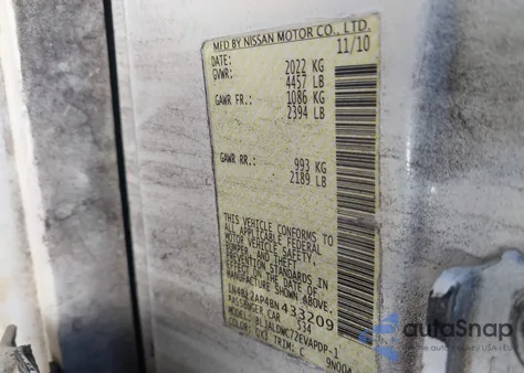 2011 Nissan Altima 3.5 Sr from USA, damaged, VIN 1N4BL2AP4BN433209